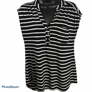 Cable&Gauge,Medium Black&White Stripes Blouses